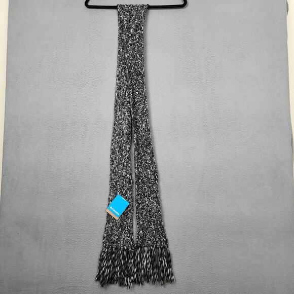 Columbia Scarf Womens One Size Gray Simply Spun Marled Knit Fringe Winter - Picture 1 of 11